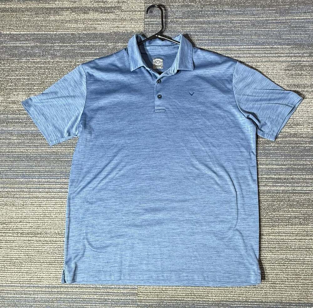 Callaway Opti-Dri Men's Blue Heathered Performance Golf Polo Shirt